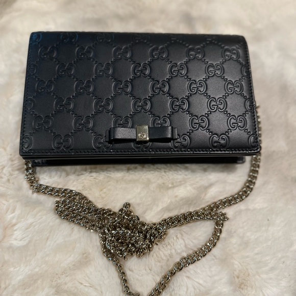 GG MARMONT LEATHER MINI CHAIN BAG - Picture 3 of 8